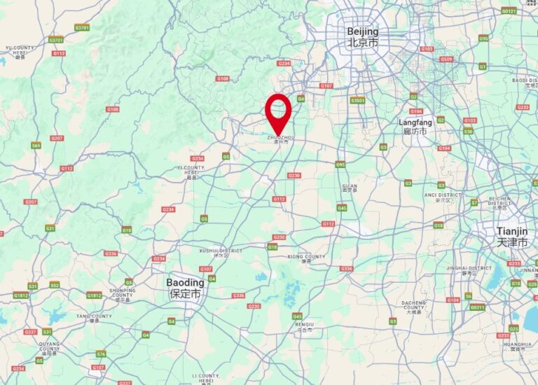 Location of Tianshuo factory - near Beijing, China