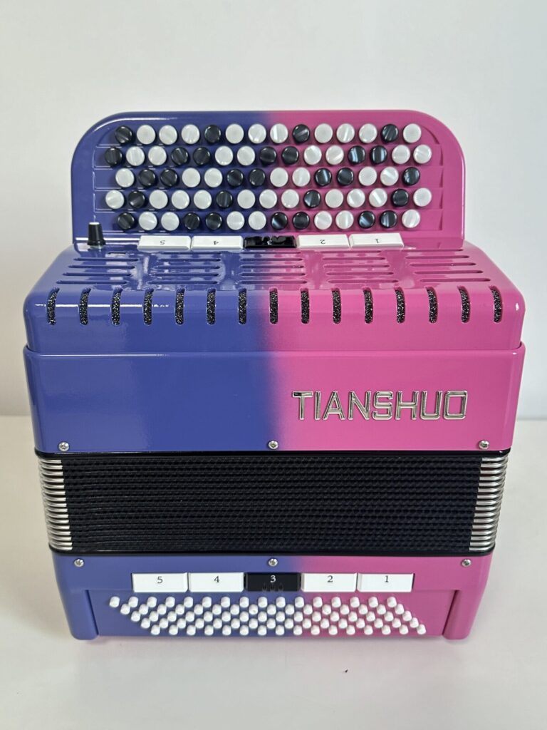 Tianshuo digital bayan accordion - 80 bass - pink-blue